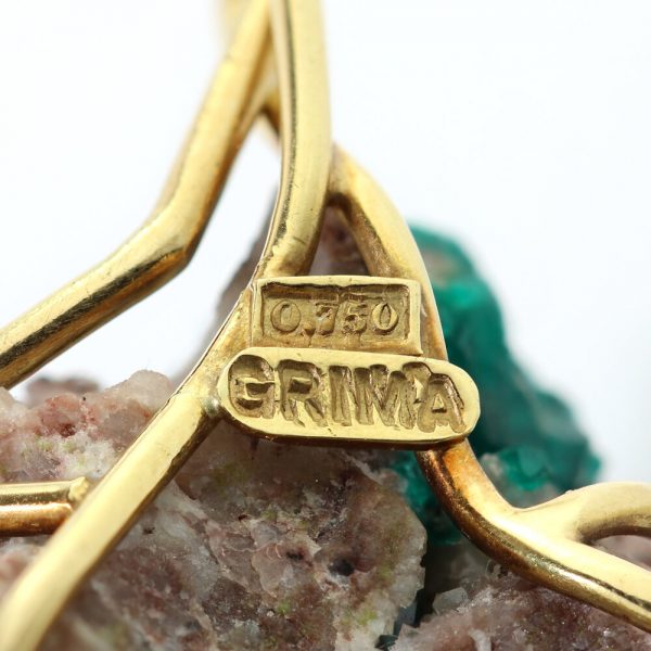 Andrew Grima Diopside Boulder Pendant in 18ct Yellow Gold