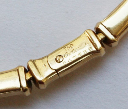 Cartier 18ct Yellow Gold Bamboo Necklace; contemporary 18ct yellow necklace comprising of bamboo links. Signed and numbered: Cartier, 847558.