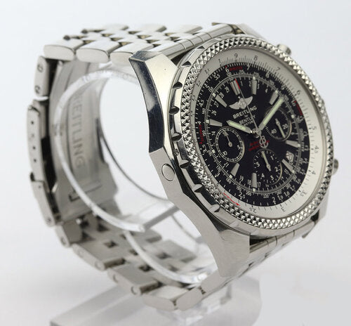 Breitling Bentley Motors Special Edition 49mm Automatic Chronograph, A25362, black dial, date indicator, rotating bezel, steel bracelet