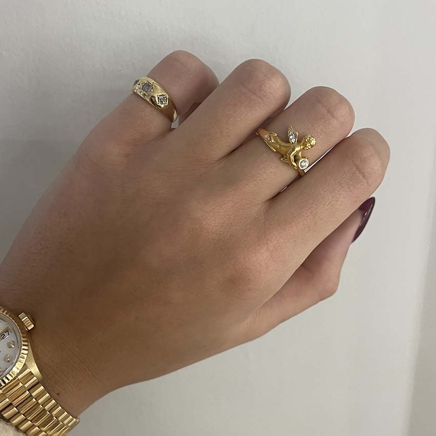 Vintage Carrera y Carrera My Angel Diamond Ring in Yellow Gold