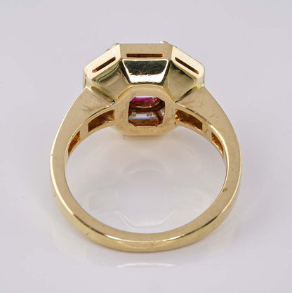 Vintage 1.50ct Ruby and Diamond Cluster Engagement Ring