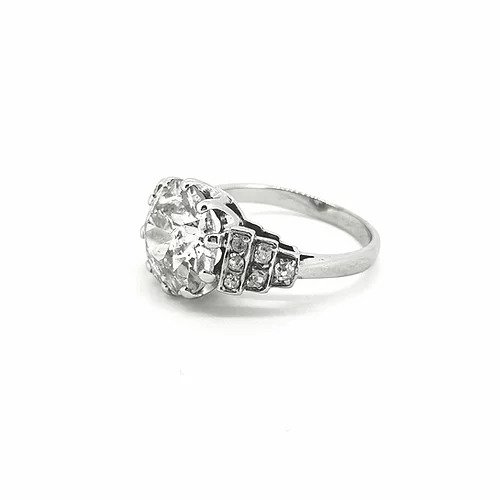 Vintage Old Cut Diamond Engagement Ring, 4.10 carats