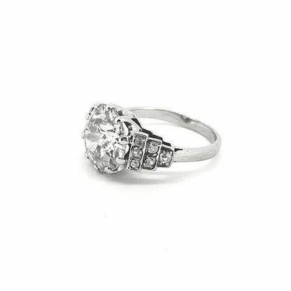 Vintage Old Cut Diamond Engagement Ring, 4.10 carats