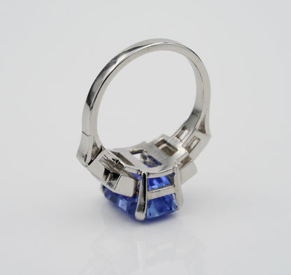 Certified 6.36ct No Heat Madagascan Sapphire and Diamond Ring
