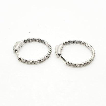 0.61ct Diamond Hoop Earrings in 18ct White Gold