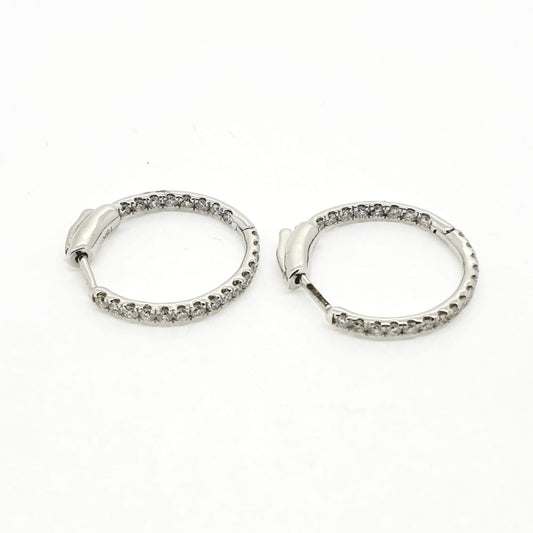 0.61ct Diamond Hoop Earrings in 18ct White Gold