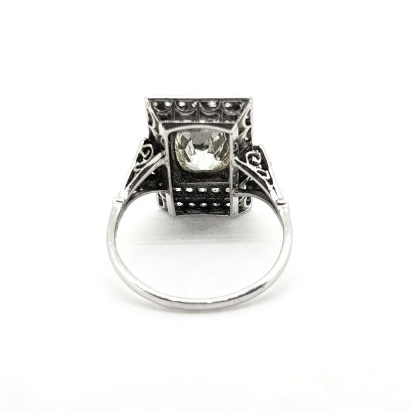 Old Cut Diamond Plaque Tablet Ring, 2.35 carats