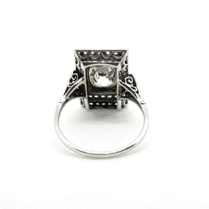Old Cut Diamond Plaque Tablet Ring, 2.35 carats