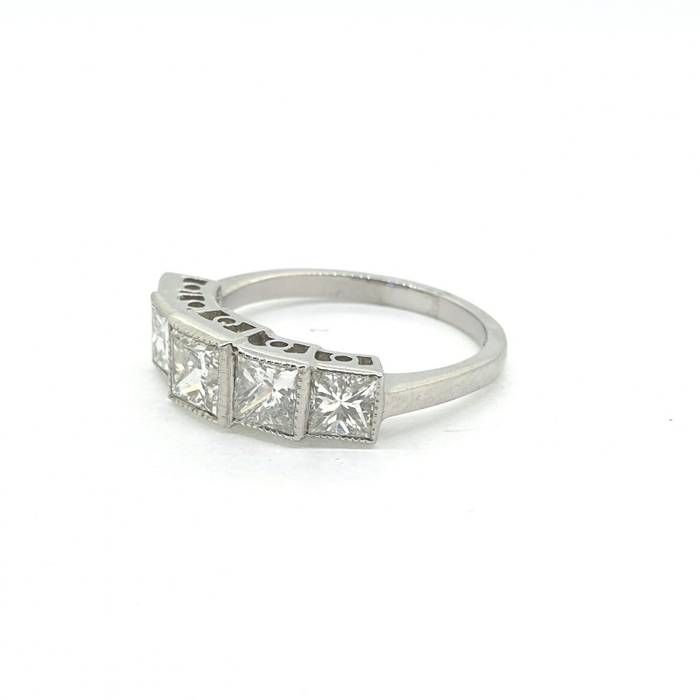 Princess Cut Diamond Five Stone Ring in Platinum, 2.30 carats