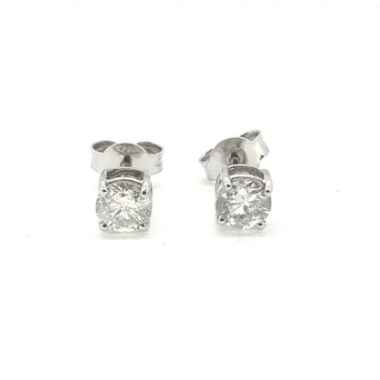Diamond Solitaire Stud Earrings, 1.00 carat total