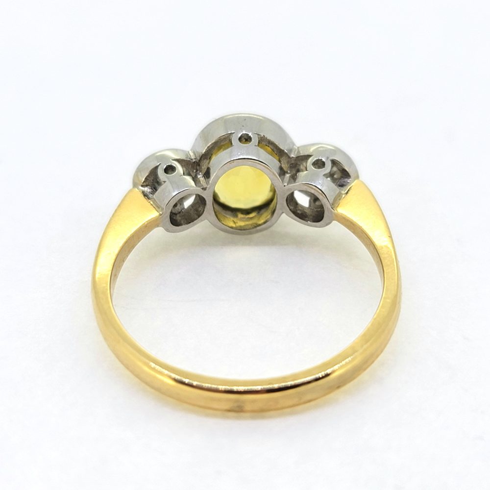 2.20ct Yellow Sapphire and Diamond Trilogy Engagement Ring