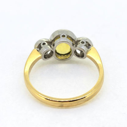 2.20ct Yellow Sapphire and Diamond Trilogy Engagement Ring