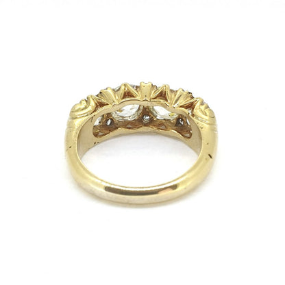Antique Victorian Old Cut Diamond Four Stone Ring 18ct Yellow Gold 4.50 carat total