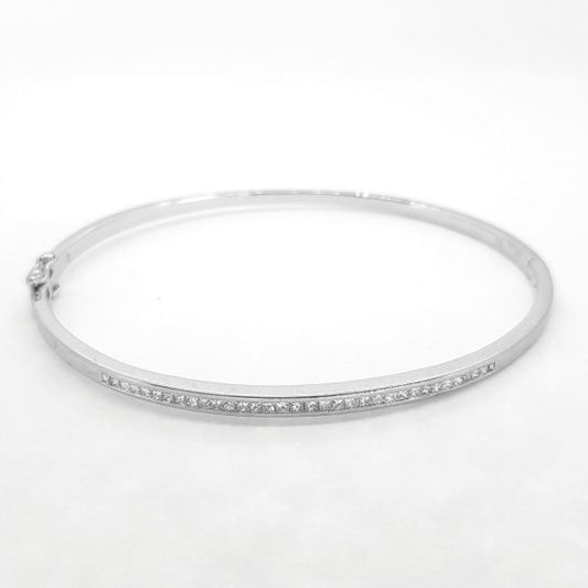 Princess Cut Diamond Bangle Bracelet, 0.80 carats