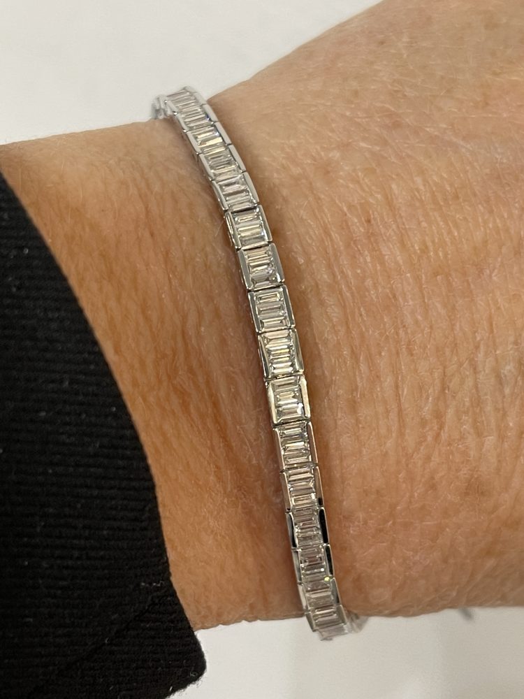 6cts Baguette Cut Diamond Line Bracelet in 18ct White Gold