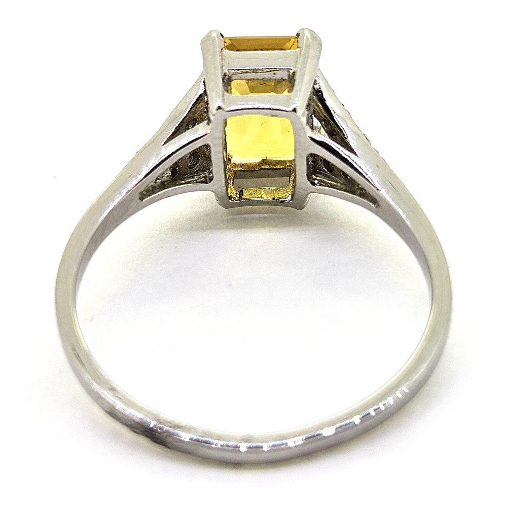2.20ct Yellow Sapphire Engagement Ring with Diamond Split Shoulders