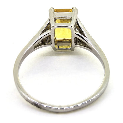 2.20ct Yellow Sapphire Engagement Ring with Diamond Split Shoulders