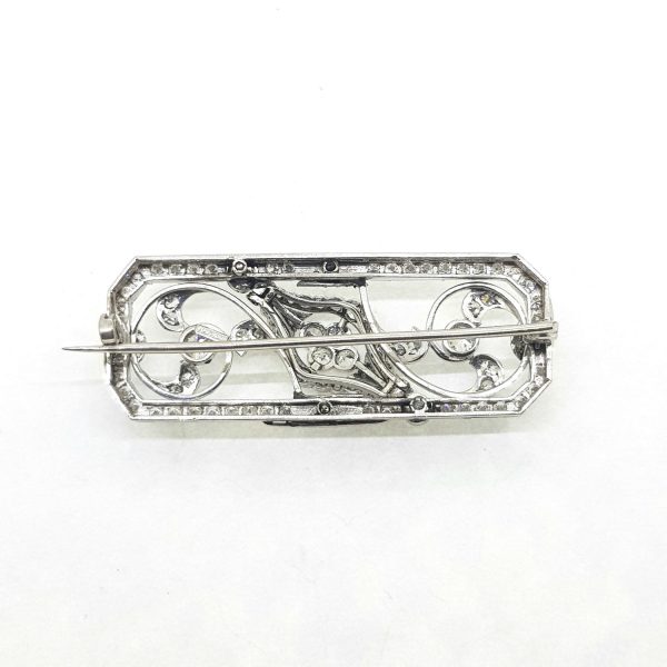 Vintage 2.20ct Diamond and Platinum Brooch