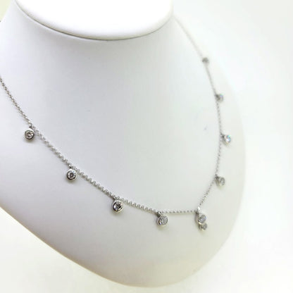 Diamond Set Pendant Chain Necklace, 1.51 carats
