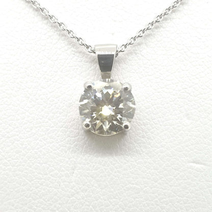 Single Stone 1.32ct Diamond Solitaire Pendant with Chain in Platinum