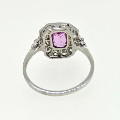 Pink Sapphire and Diamond Cluster Ring Ps1.00 D.75