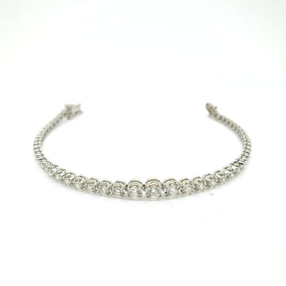 Graduated 3ct Diamond Line Tennis Bracelet in 18ct White Gold