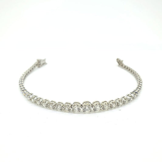 Graduated 3ct Diamond Line Tennis Bracelet in 18ct White Gold
