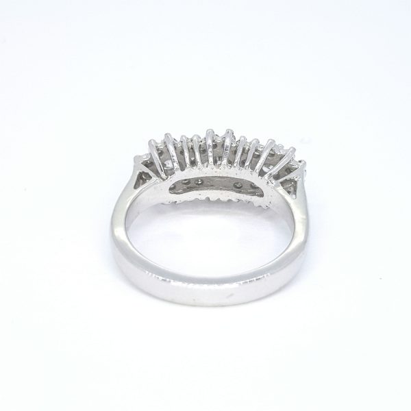 Triple Cluster Diamond Ring in 18ct White Gold, 1.60 carats