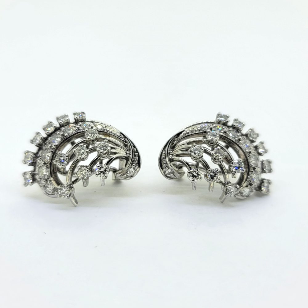Pair of Diamond Spray Earrings