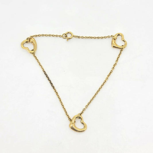 Vintage Tiffany and Co Elsa Peretti Open Hearts Gold Bracelet