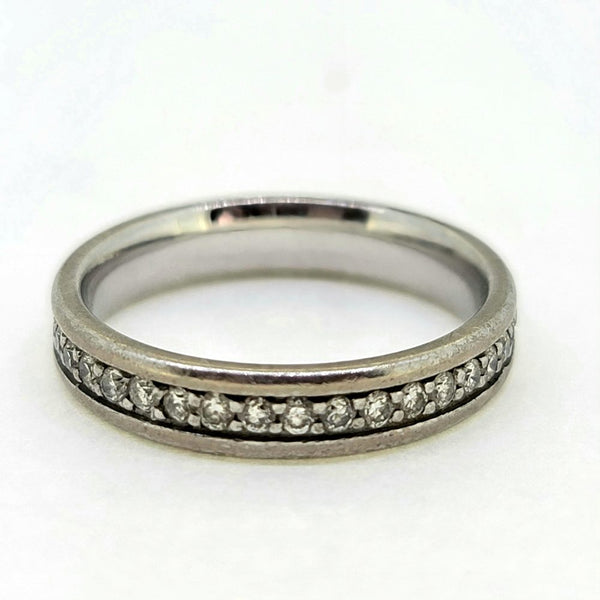 0.85ct Diamond Set 18ct White Gold Wedding Band Ring