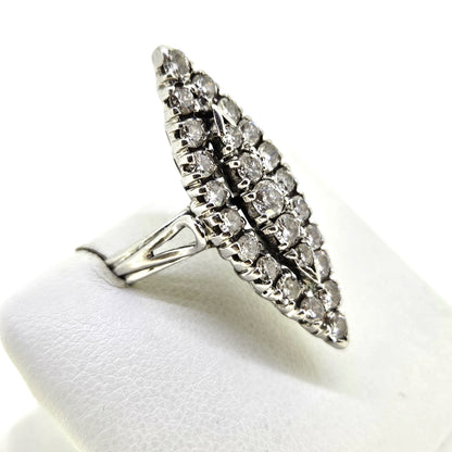 Vintage 1940s Diamond Marquise Cluster Navette Ring