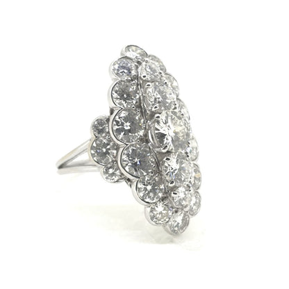 Navette Shaped Diamond Cluster Ring, 5.50 carats