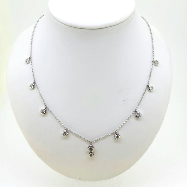 Diamond Set Pendant Chain Necklace, 1.51 carats