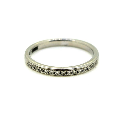 Diamond Set Platinum Half Eternity Band Ring
