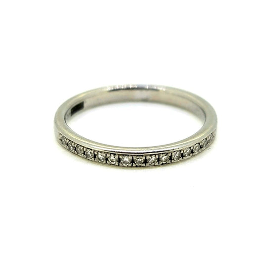 Diamond Set Platinum Half Eternity Band Ring