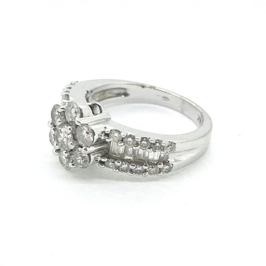 1.50ct Diamond Daisy Cluster Dress Ring in 14ct white gold
