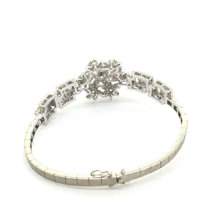 Diamond Flower Cluster Bracelet, 3.50 carat total