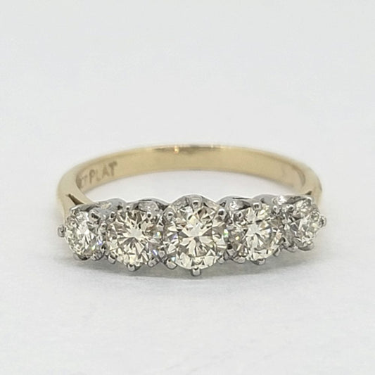 1.30ct Diamond Five Stone Engagement Ring 1.30 carats