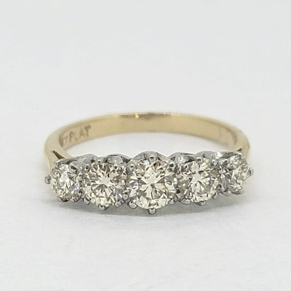 1.30ct Diamond Five Stone Engagement Ring 1.30 carats