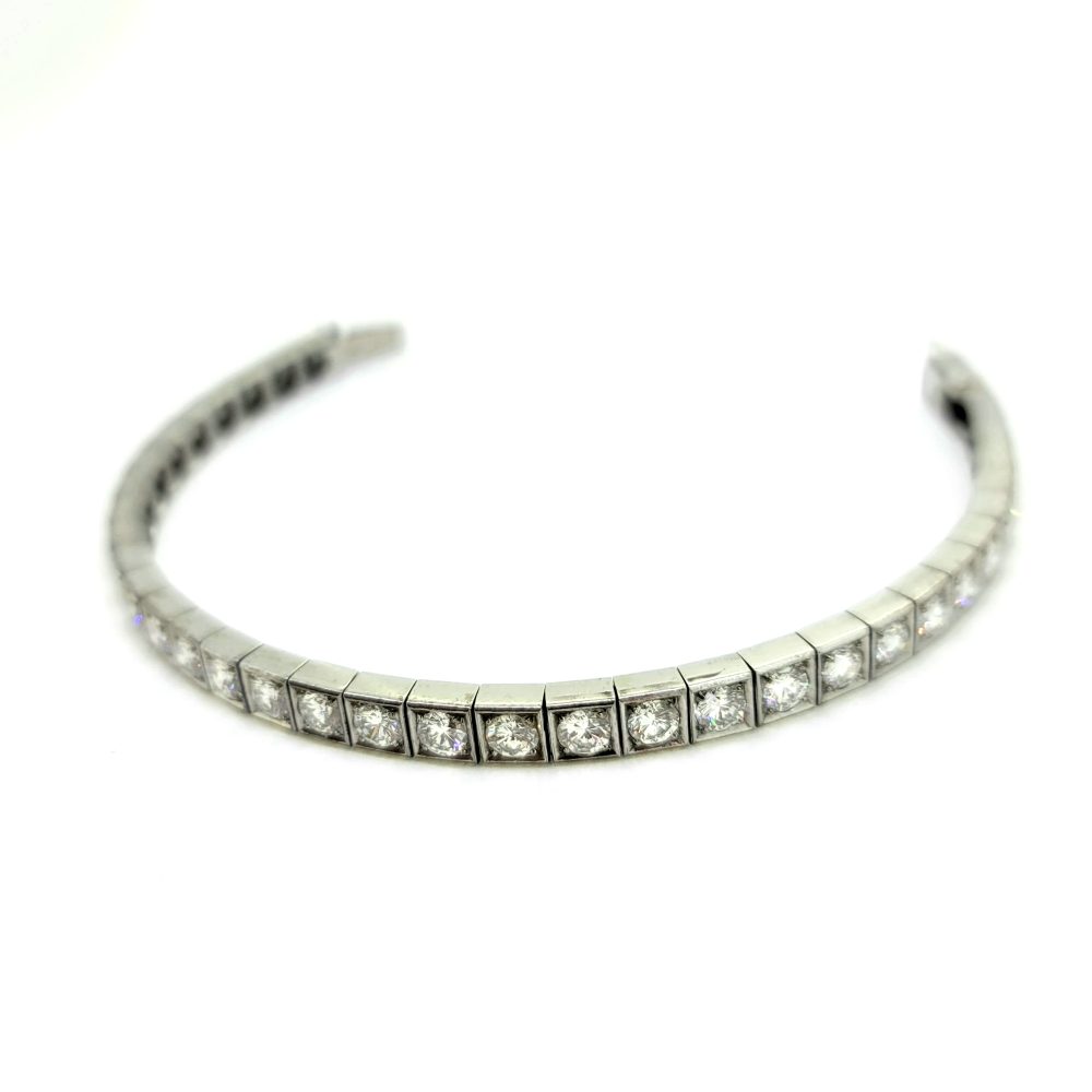 7ct Diamond Line Bracelet in 18ct White Gold