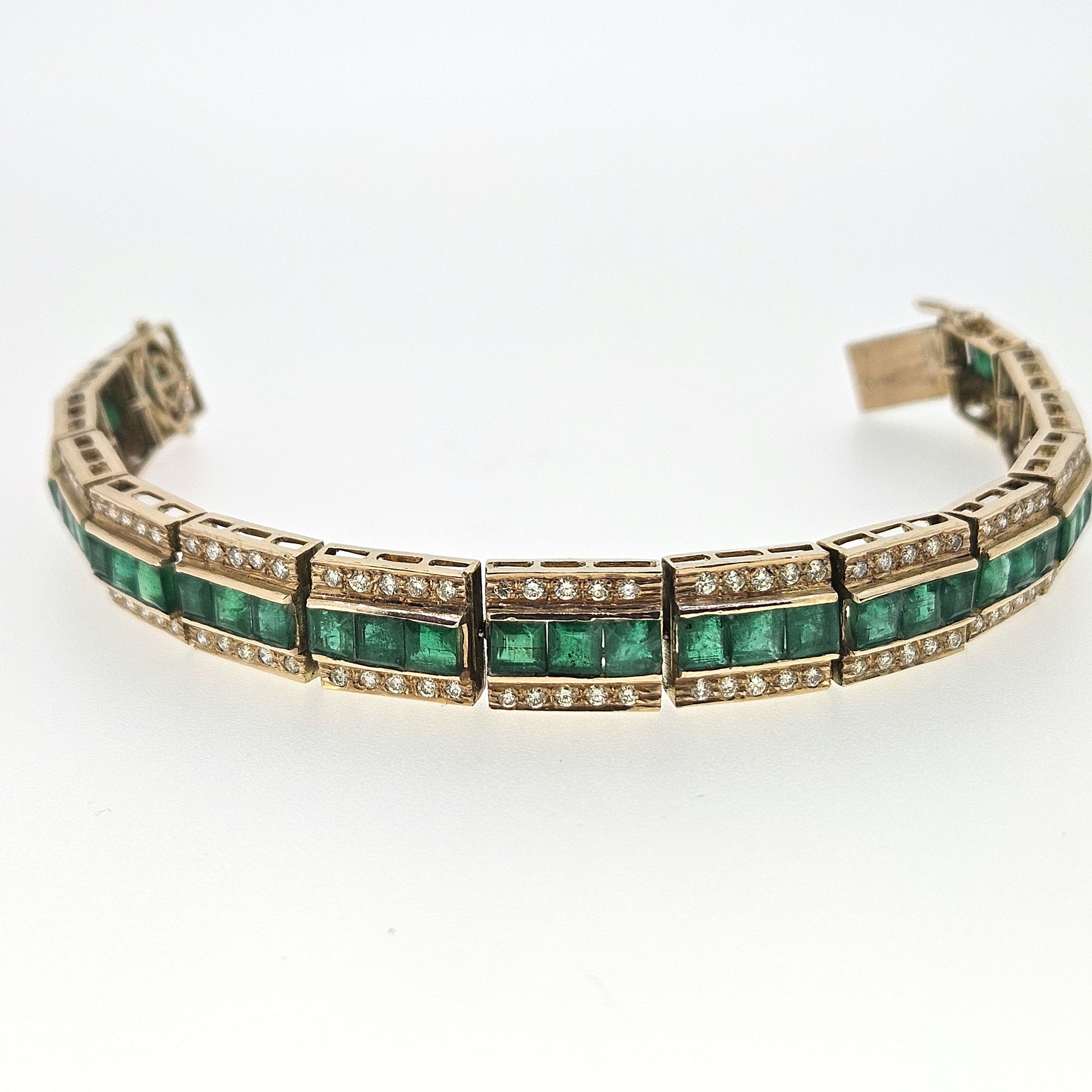 Emerald and Diamond Bracelet Emerald Est. 9.0cts  Diamond Est 3.0 cts