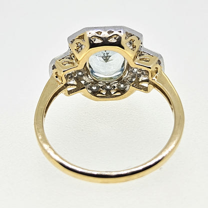 Aquamarine and Diamond Cluster Ring A1.30 D.72