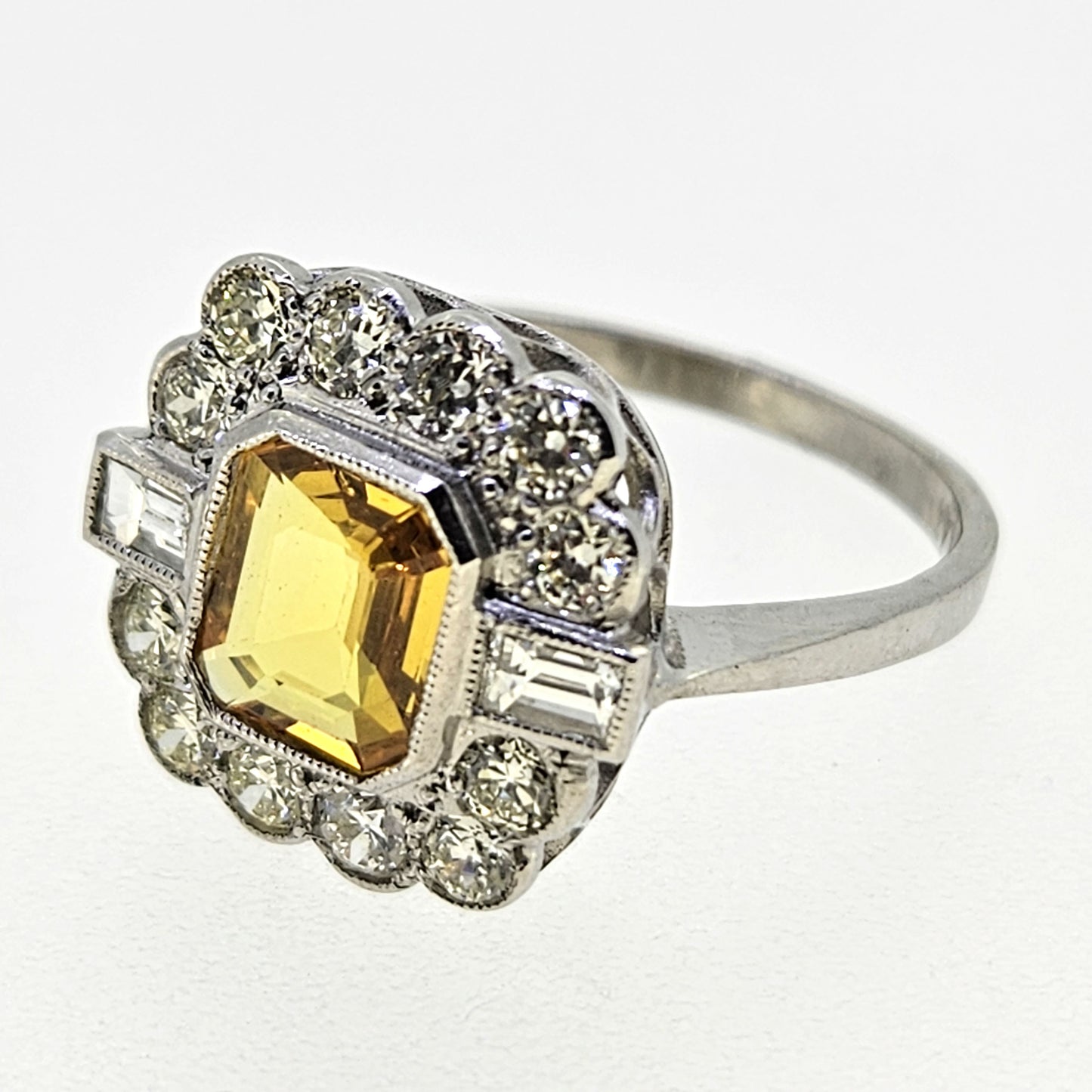 Sapphire and Diamond Cluster Ring D.80 Ys1.35