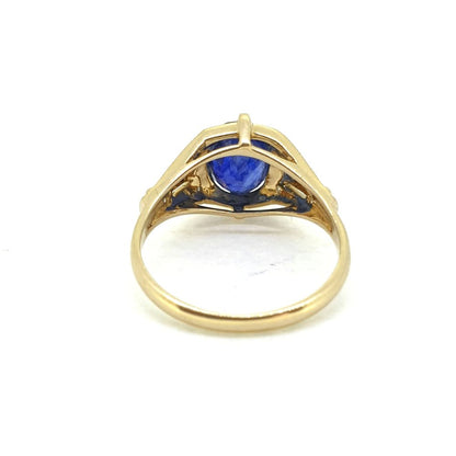 Vintage Sapphire and Diamond Dress Ring in 18ct Yellow Gold