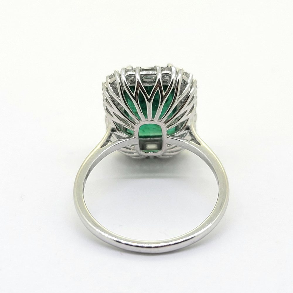 Emerald and Diamond Cluster Ring, 5.24 carats