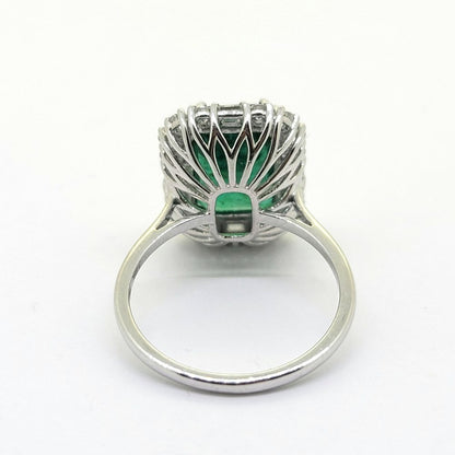 Emerald and Diamond Cluster Ring, 5.24 carats