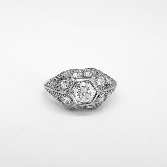 Art Deco Style Diamond Cluster Ring