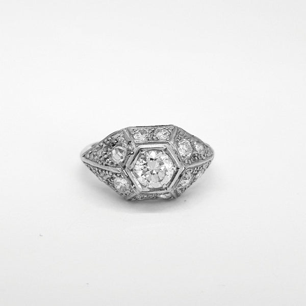 Art Deco Style Diamond Cluster Ring