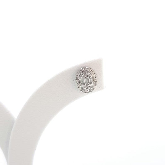 Diamond Cluster Stud Earrings in 18ct White Gold, 0.33 carats